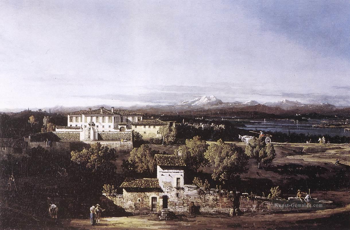 Blick von der Villa Cagnola Am Gazzada in der Nähe von Varese städtischen Bernardo Bellotto Ölgemälde